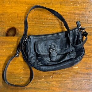 Elegant Black Leather Shoulder Bag